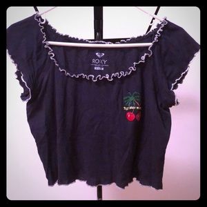 Cropped Navy Blue Beach Shirt by Roxy